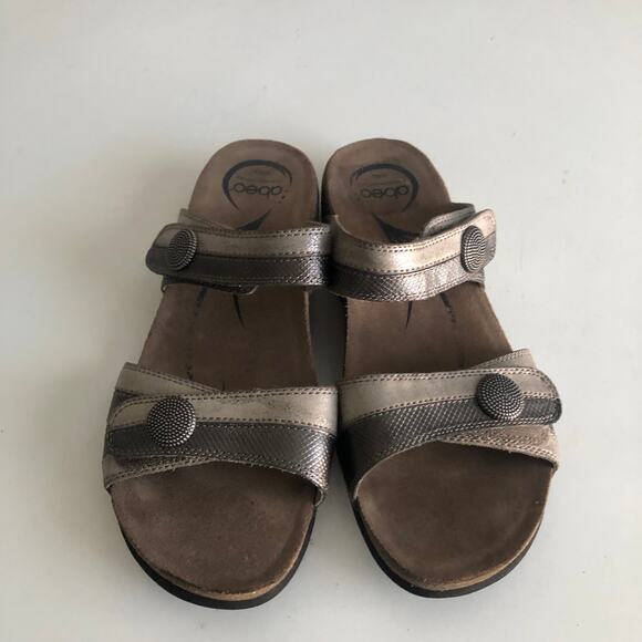 Abeo 'Barbara' Women's 8 NARROW Pewter Comfort Sandal Cork Footbed Walking - Picture 9 of 9